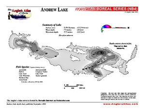 Shaded Contour map for ANDREW LAKE, Alberta