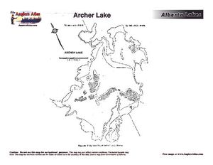 Contour map for ARCHER LAKE, Alberta