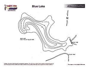 Contour map for BLUE LAKE, Alberta