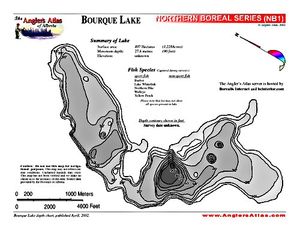 Shaded Contour map for BOURQUE LAKE, Alberta