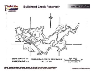 Contour map for BULLSHEAD RESERVOIR, Alberta