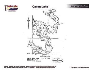 Contour map for CAVAN LAKE, Alberta