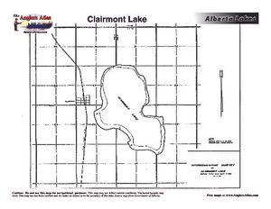 Contour map for CLAIRMONT LAKE, Alberta