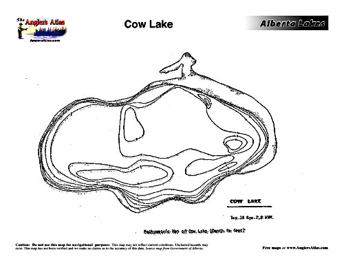 Cow Lake Depth Chart