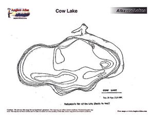 Contour map for COW LAKE, Alberta