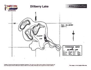 Contour map for Dillberry Lake, Alberta