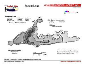 Shaded Contour map for ELINOR LAKE, Alberta