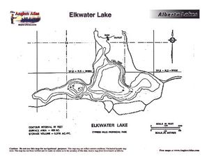 Contour map for ELKWATER LAKE, Alberta