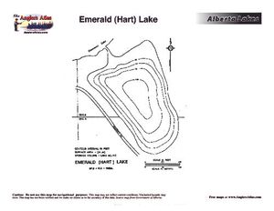 Contour map for EMERALD LAKE, Alberta