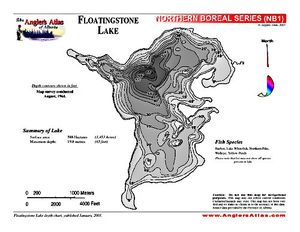 Shaded Contour map for FLOATINGSTONE LAKE, Alberta