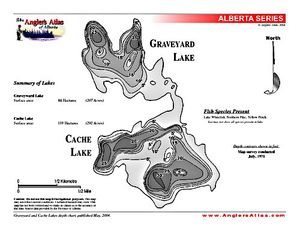 Shaded Contour map for GRAVEYARD LAKE, Alberta