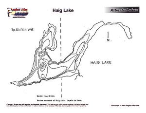Contour map for HAIG LAKE, Alberta