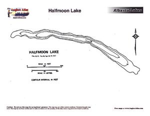 Contour map for HALFMOON LAKE, Alberta