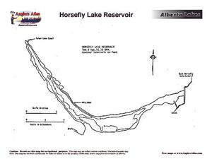 Contour map for HORSEFLY LAKE RESERVOIR, Alberta