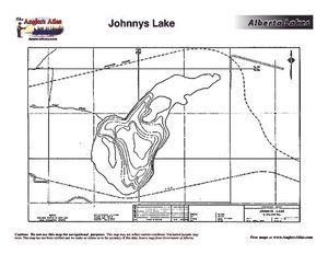 Contour map for JOHNNYS LAKE, Alberta