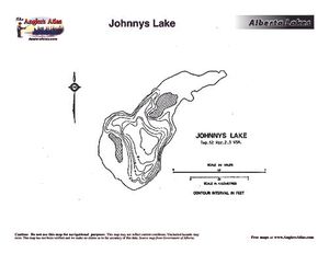 Contour map for JOHNNYS LAKE, Alberta