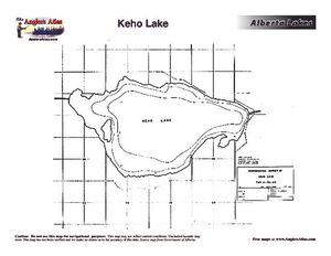 Contour map for KEHO LAKE, Alberta
