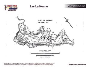 Contour map for Lac la Nonne, Alberta