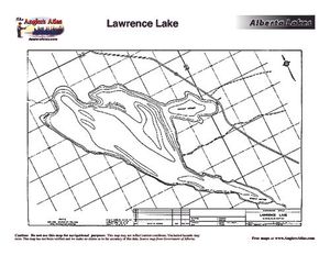 Contour map for Lawrence Lake, Alberta