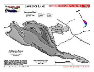 Shaded Contour map for Lawrence Lake, Alberta