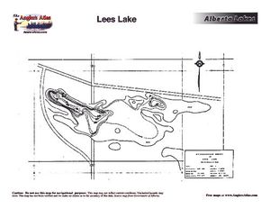 Contour map for Lee Lake, Alberta
