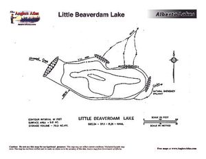 Contour map for LITTLE BEAVERDAM LAKE, Alberta