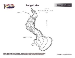 Contour map for LODGE LAKE, Alberta