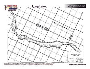 Contour map for LONG LAKE, Alberta