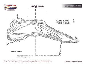 Contour map for Long Lake, Alberta