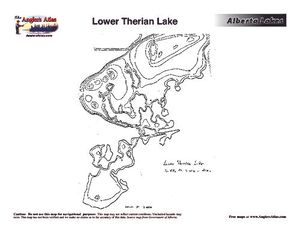 Contour map for LOWER THERIEN LAKE, Alberta