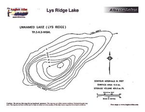 Contour map for LYS LAKE, Alberta