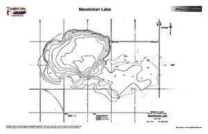 Contour map for MANATOKAN LAKE, Alberta