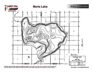 Contour map for MARIE LAKE, Alberta