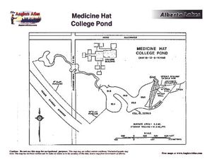 Contour map for MEDICINE HAT COLLEGE POND, Alberta