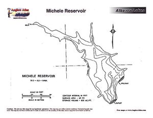 Contour map for MICHEL RESERVOIR, Alberta