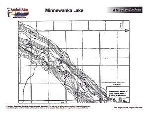 Contour map for MINNEWANKA LAKE, Alberta