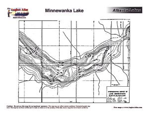 Contour map for MINNEWANKA LAKE, Alberta