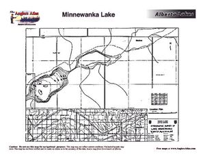 Contour map for MINNEWANKA LAKE, Alberta
