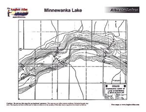 Contour map for MINNEWANKA LAKE, Alberta