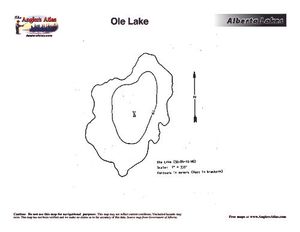 Contour map for OLE LAKE, Alberta