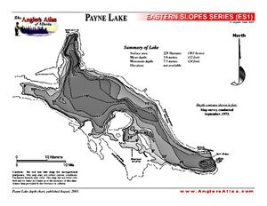 Shaded Contour map for PAYNE LAKE, Alberta