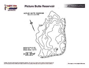 Contour map for PICTURE BUTTE RESERVOIR, Alberta