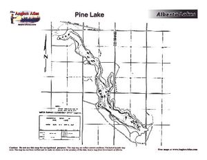Contour map for PINE LAKE, Alberta