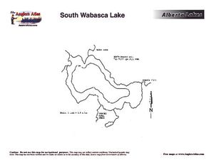 Contour map for SOUTH WABASCA LAKE, Alberta