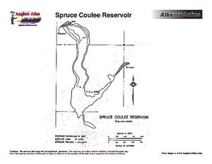 Contour map for SPRUCE COULEE RESERVOIR, Alberta