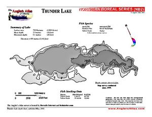 Shaded Contour map for THUNDER LAKE, Alberta