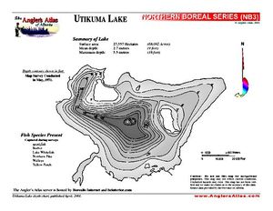 Shaded Contour map for UTIKUMA LAKE, Alberta