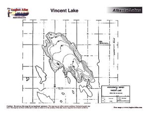 Contour map for VINCENT LAKE, Alberta
