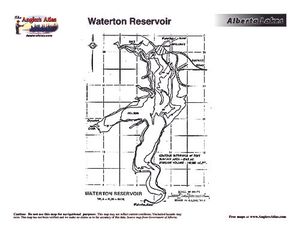 Contour map for WATERTON RESERVOIR, Alberta