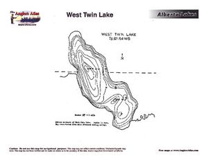 Contour map for West Twin Lake, Alberta